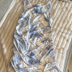 Hollister Blue and White Tie-Dye Sleeveless Dress